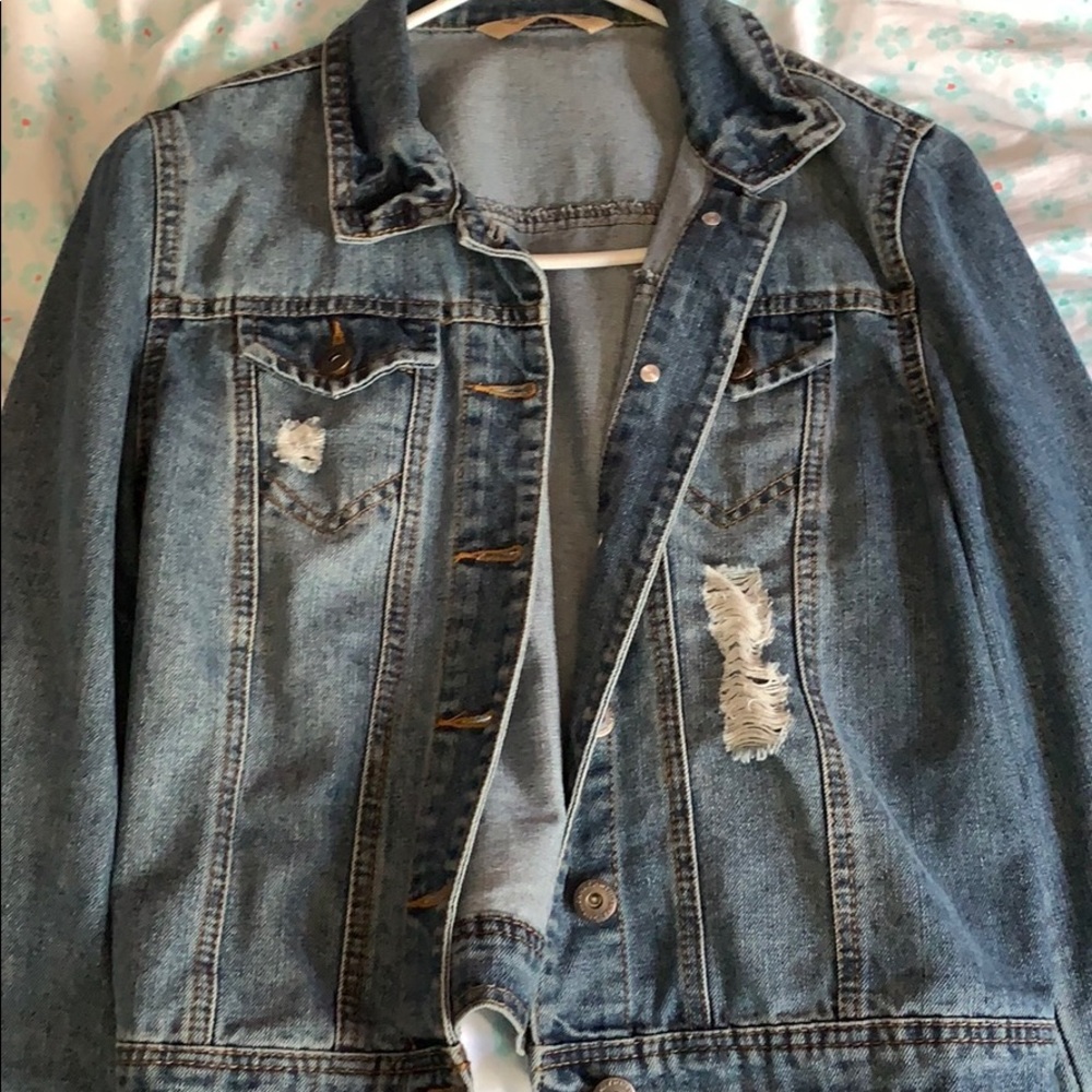 Distress jean jacket